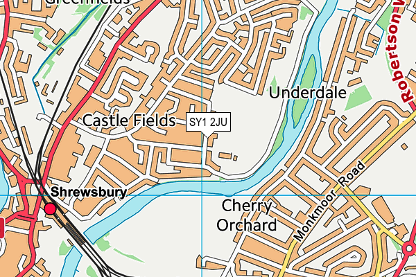SY1 2JU map - OS VectorMap District (Ordnance Survey) SY1 2JU map - OS VectorMap District (Ordnance Survey)