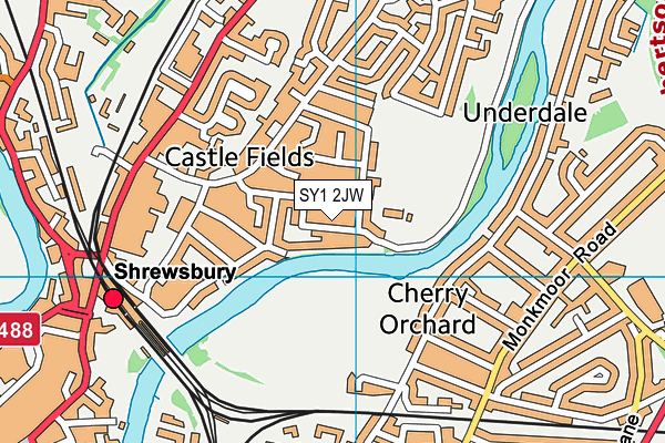 SY1 2JW map - OS VectorMap District (Ordnance Survey) SY1 2JW map - OS VectorMap District (Ordnance Survey)
