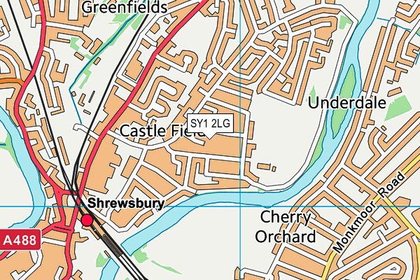 SY1 2LG map - OS VectorMap District (Ordnance Survey)