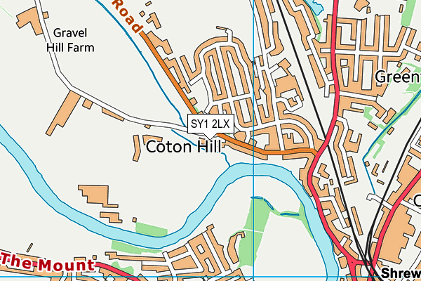 SY1 2LX map - OS VectorMap District (Ordnance Survey) SY1 2LX map - OS VectorMap District (Ordnance Survey)