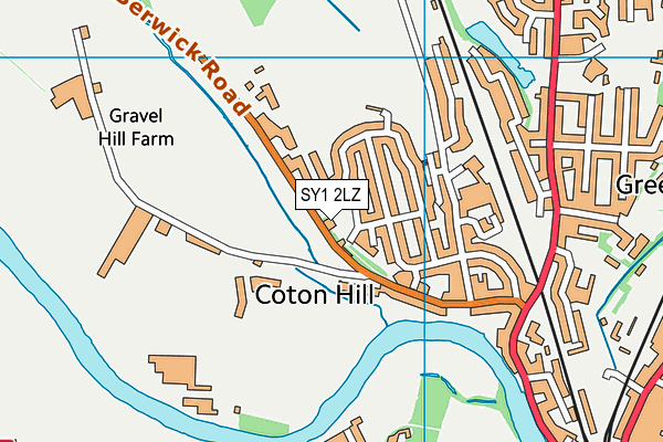 SY1 2LZ map - OS VectorMap District (Ordnance Survey) SY1 2LZ map - OS VectorMap District (Ordnance Survey)