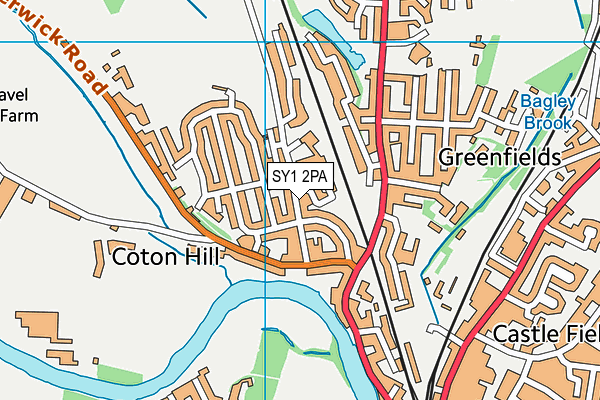 SY1 2PA map - OS VectorMap District (Ordnance Survey) SY1 2PA map - OS VectorMap District (Ordnance Survey)