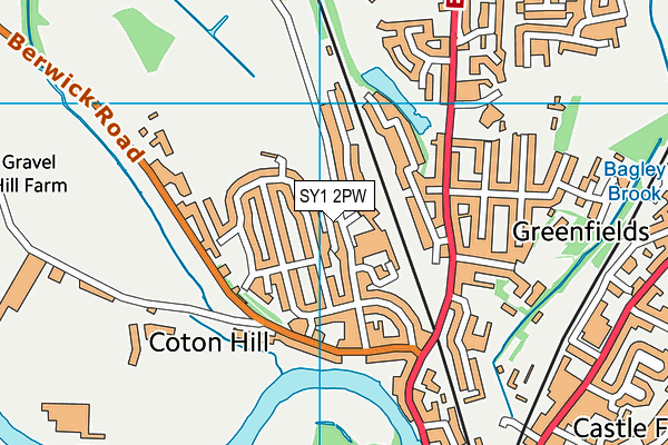 SY1 2PW map - OS VectorMap District (Ordnance Survey) SY1 2PW map - OS VectorMap District (Ordnance Survey)