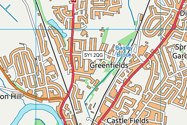 SY1 2QG map - OS VectorMap District (Ordnance Survey) SY1 2QG map - OS VectorMap District (Ordnance Survey)