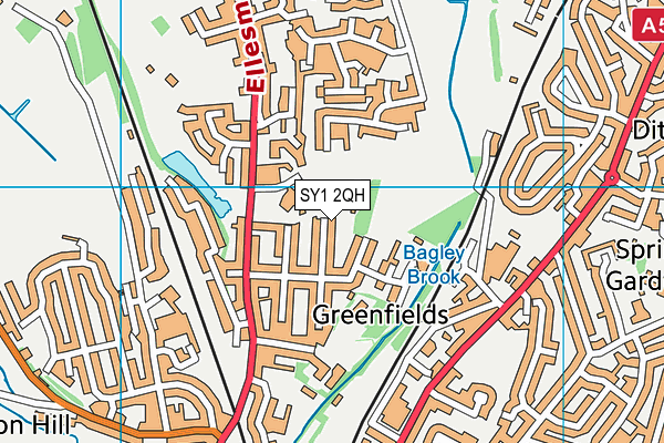 SY1 2QH map - OS VectorMap District (Ordnance Survey) SY1 2QH map - OS VectorMap District (Ordnance Survey)