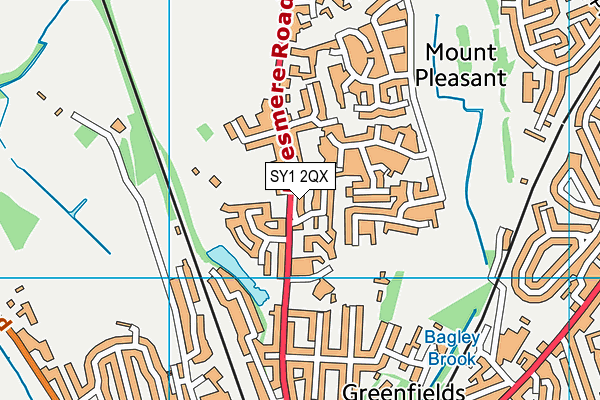 SY1 2QX map - OS VectorMap District (Ordnance Survey) SY1 2QX map - OS VectorMap District (Ordnance Survey)