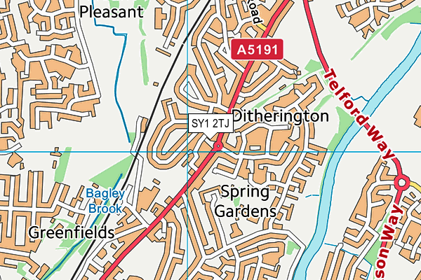 SY1 2TJ map - OS VectorMap District (Ordnance Survey) SY1 2TJ map - OS VectorMap District (Ordnance Survey)