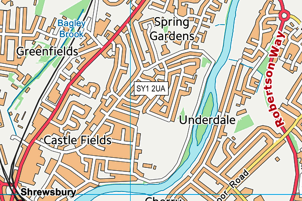 SY1 2UA map - OS VectorMap District (Ordnance Survey) SY1 2UA map - OS VectorMap District (Ordnance Survey)