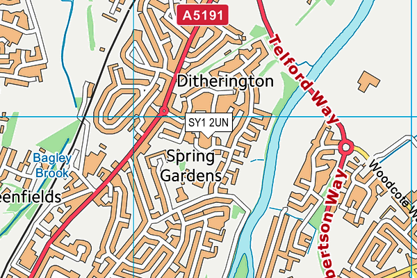 SY1 2UN map - OS VectorMap District (Ordnance Survey)