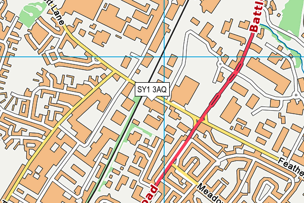 SY1 3AQ map - OS VectorMap District (Ordnance Survey) SY1 3AQ map - OS VectorMap District (Ordnance Survey)