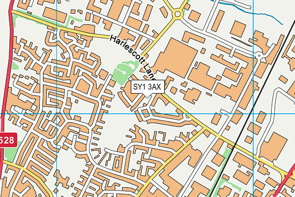 SY1 3AX map - OS VectorMap District (Ordnance Survey) SY1 3AX map - OS VectorMap District (Ordnance Survey)