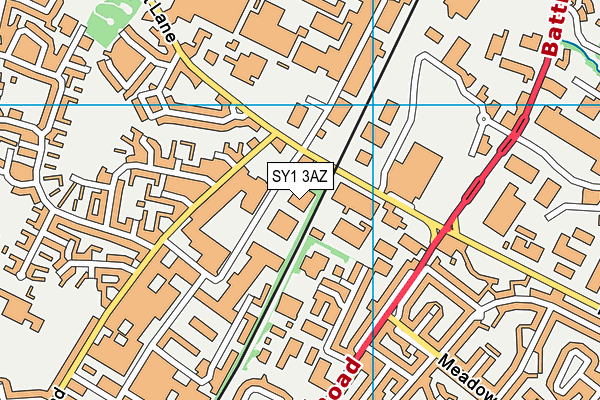 SY1 3AZ map - OS VectorMap District (Ordnance Survey) SY1 3AZ map - OS VectorMap District (Ordnance Survey)