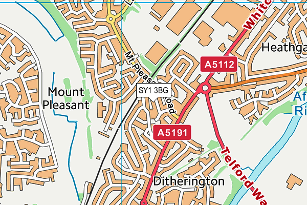 SY1 3BG map - OS VectorMap District (Ordnance Survey)