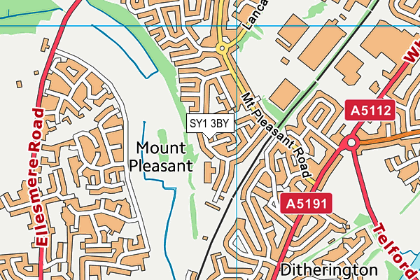 SY1 3BY map - OS VectorMap District (Ordnance Survey)