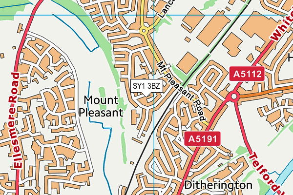 SY1 3BZ map - OS VectorMap District (Ordnance Survey) SY1 3BZ map - OS VectorMap District (Ordnance Survey)