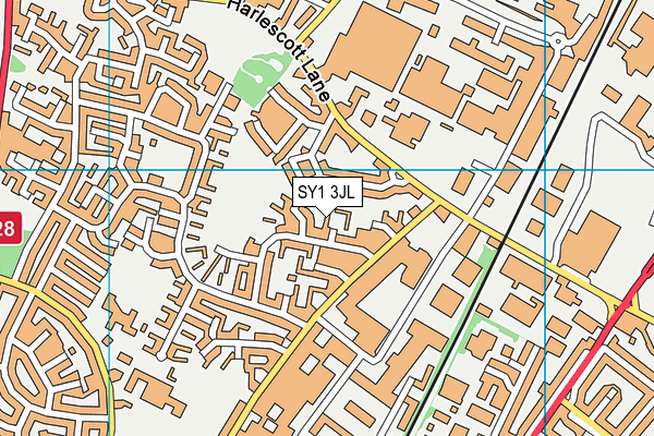 SY1 3JL map - OS VectorMap District (Ordnance Survey) SY1 3JL map - OS VectorMap District (Ordnance Survey)