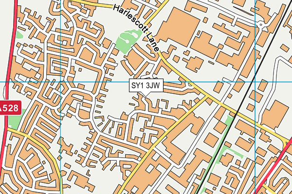 SY1 3JW map - OS VectorMap District (Ordnance Survey) SY1 3JW map - OS VectorMap District (Ordnance Survey)