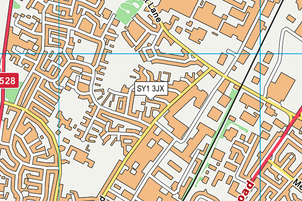 SY1 3JX map - OS VectorMap District (Ordnance Survey) SY1 3JX map - OS VectorMap District (Ordnance Survey)
