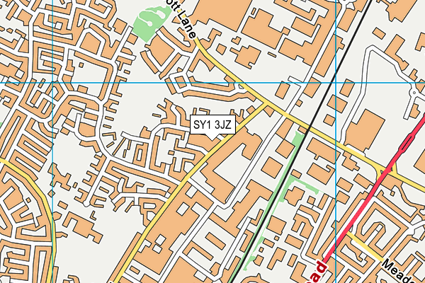 SY1 3JZ map - OS VectorMap District (Ordnance Survey) SY1 3JZ map - OS VectorMap District (Ordnance Survey)