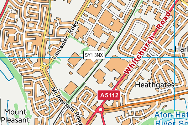 SY1 3NX map - OS VectorMap District (Ordnance Survey) SY1 3NX map - OS VectorMap District (Ordnance Survey)