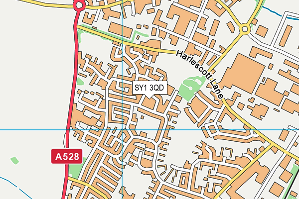 SY1 3QD map - OS VectorMap District (Ordnance Survey) SY1 3QD map - OS VectorMap District (Ordnance Survey)
