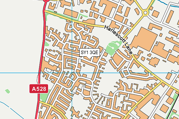 SY1 3QE map - OS VectorMap District (Ordnance Survey) SY1 3QE map - OS VectorMap District (Ordnance Survey)