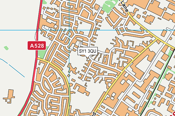 SY1 3QU map - OS VectorMap District (Ordnance Survey) SY1 3QU map - OS VectorMap District (Ordnance Survey)