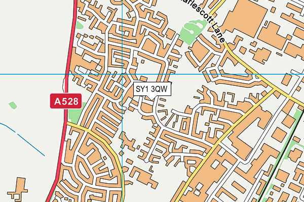 SY1 3QW map - OS VectorMap District (Ordnance Survey) SY1 3QW map - OS VectorMap District (Ordnance Survey)