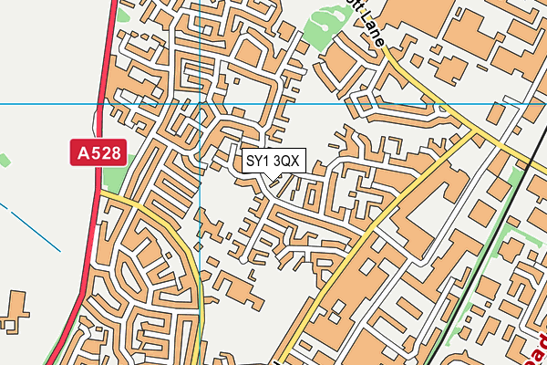 SY1 3QX map - OS VectorMap District (Ordnance Survey) SY1 3QX map - OS VectorMap District (Ordnance Survey)