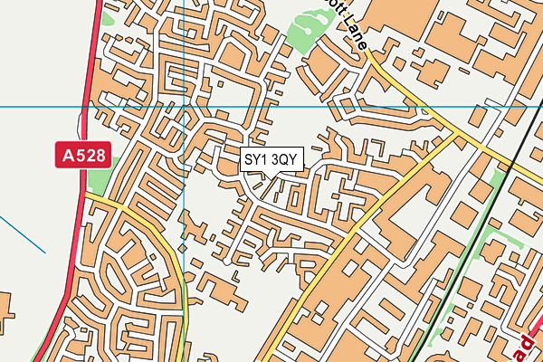 SY1 3QY map - OS VectorMap District (Ordnance Survey) SY1 3QY map - OS VectorMap District (Ordnance Survey)