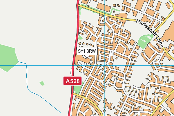 SY1 3RW map - OS VectorMap District (Ordnance Survey) SY1 3RW map - OS VectorMap District (Ordnance Survey)