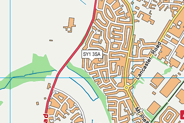 SY1 3SA map - OS VectorMap District (Ordnance Survey) SY1 3SA map - OS VectorMap District (Ordnance Survey)