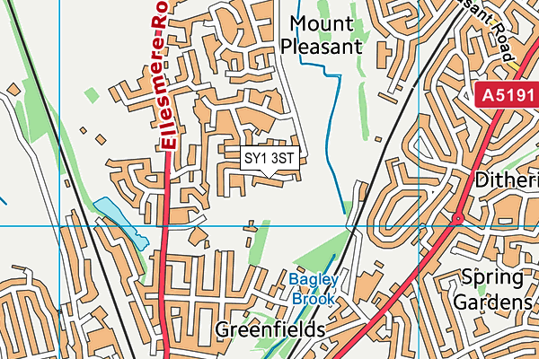 SY1 3ST map - OS VectorMap District (Ordnance Survey) SY1 3ST map - OS VectorMap District (Ordnance Survey)