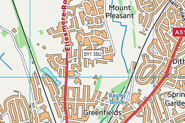 SY1 3SU map - OS VectorMap District (Ordnance Survey) SY1 3SU map - OS VectorMap District (Ordnance Survey)