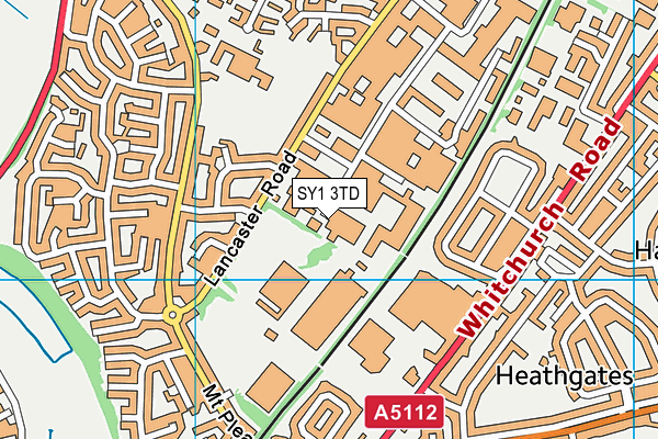 SY1 3TD map - OS VectorMap District (Ordnance Survey) SY1 3TD map - OS VectorMap District (Ordnance Survey)