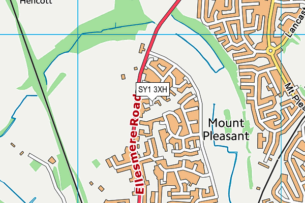 SY1 3XH map - OS VectorMap District (Ordnance Survey) SY1 3XH map - OS VectorMap District (Ordnance Survey)