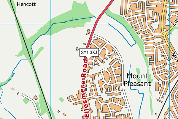 SY1 3XJ map - OS VectorMap District (Ordnance Survey) SY1 3XJ map - OS VectorMap District (Ordnance Survey)