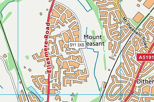 SY1 3XS map - OS VectorMap District (Ordnance Survey) SY1 3XS map - OS VectorMap District (Ordnance Survey)
