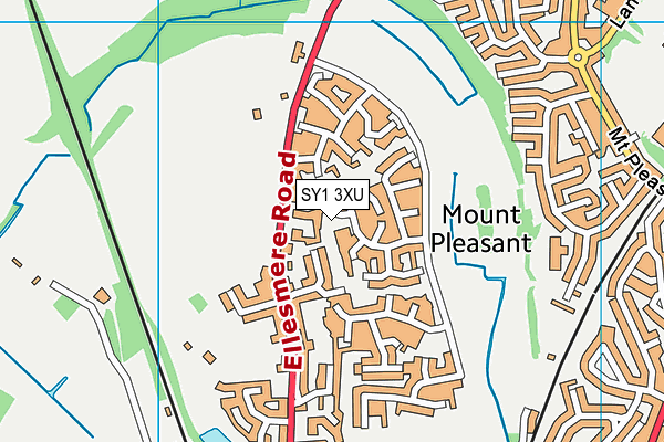 SY1 3XU map - OS VectorMap District (Ordnance Survey) SY1 3XU map - OS VectorMap District (Ordnance Survey)