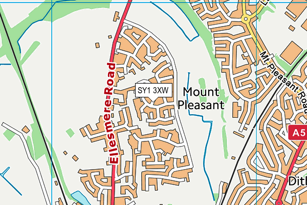 SY1 3XW map - OS VectorMap District (Ordnance Survey) SY1 3XW map - OS VectorMap District (Ordnance Survey)