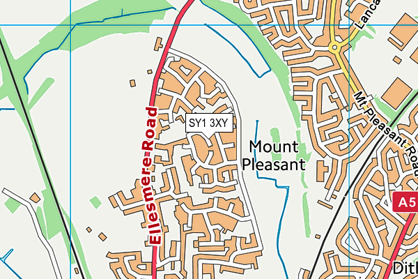 SY1 3XY map - OS VectorMap District (Ordnance Survey) SY1 3XY map - OS VectorMap District (Ordnance Survey)