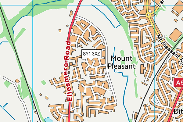 SY1 3XZ map - OS VectorMap District (Ordnance Survey) SY1 3XZ map - OS VectorMap District (Ordnance Survey)