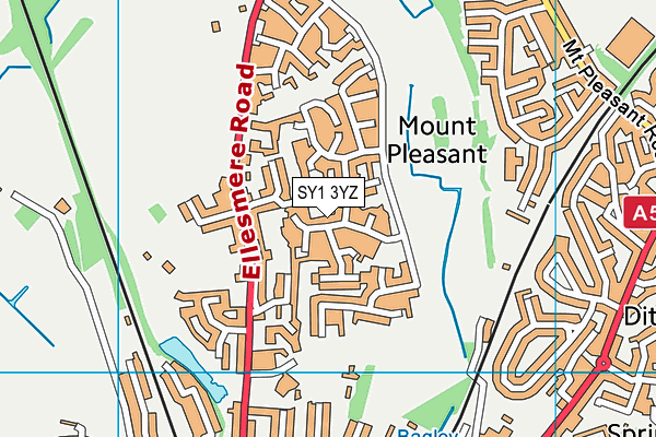 SY1 3YZ map - OS VectorMap District (Ordnance Survey) SY1 3YZ map - OS VectorMap District (Ordnance Survey)