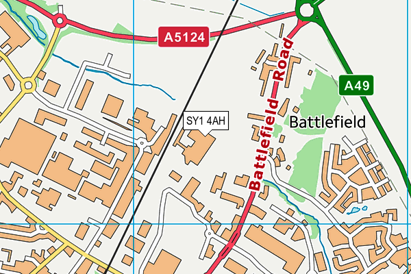 SY1 4AH map - OS VectorMap District (Ordnance Survey) SY1 4AH map - OS VectorMap District (Ordnance Survey)