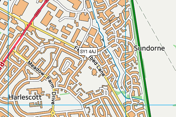 SY1 4AJ map - OS VectorMap District (Ordnance Survey)