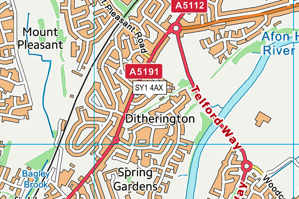 SY1 4AX map - OS VectorMap District (Ordnance Survey) SY1 4AX map - OS VectorMap District (Ordnance Survey)