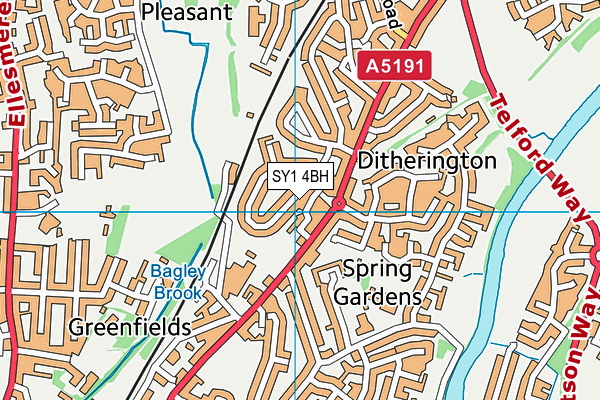 SY1 4BH map - OS VectorMap District (Ordnance Survey) SY1 4BH map - OS VectorMap District (Ordnance Survey)