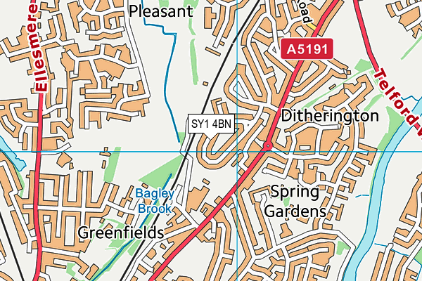 SY1 4BN map - OS VectorMap District (Ordnance Survey) SY1 4BN map - OS VectorMap District (Ordnance Survey)