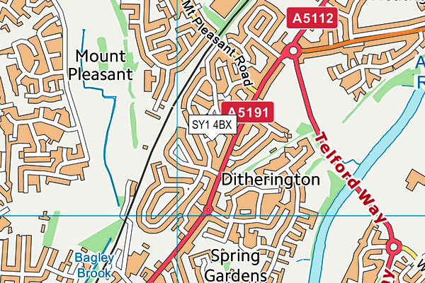 SY1 4BX map - OS VectorMap District (Ordnance Survey) SY1 4BX map - OS VectorMap District (Ordnance Survey)
