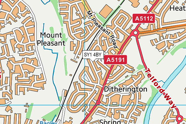 SY1 4BY map - OS VectorMap District (Ordnance Survey) SY1 4BY map - OS VectorMap District (Ordnance Survey)